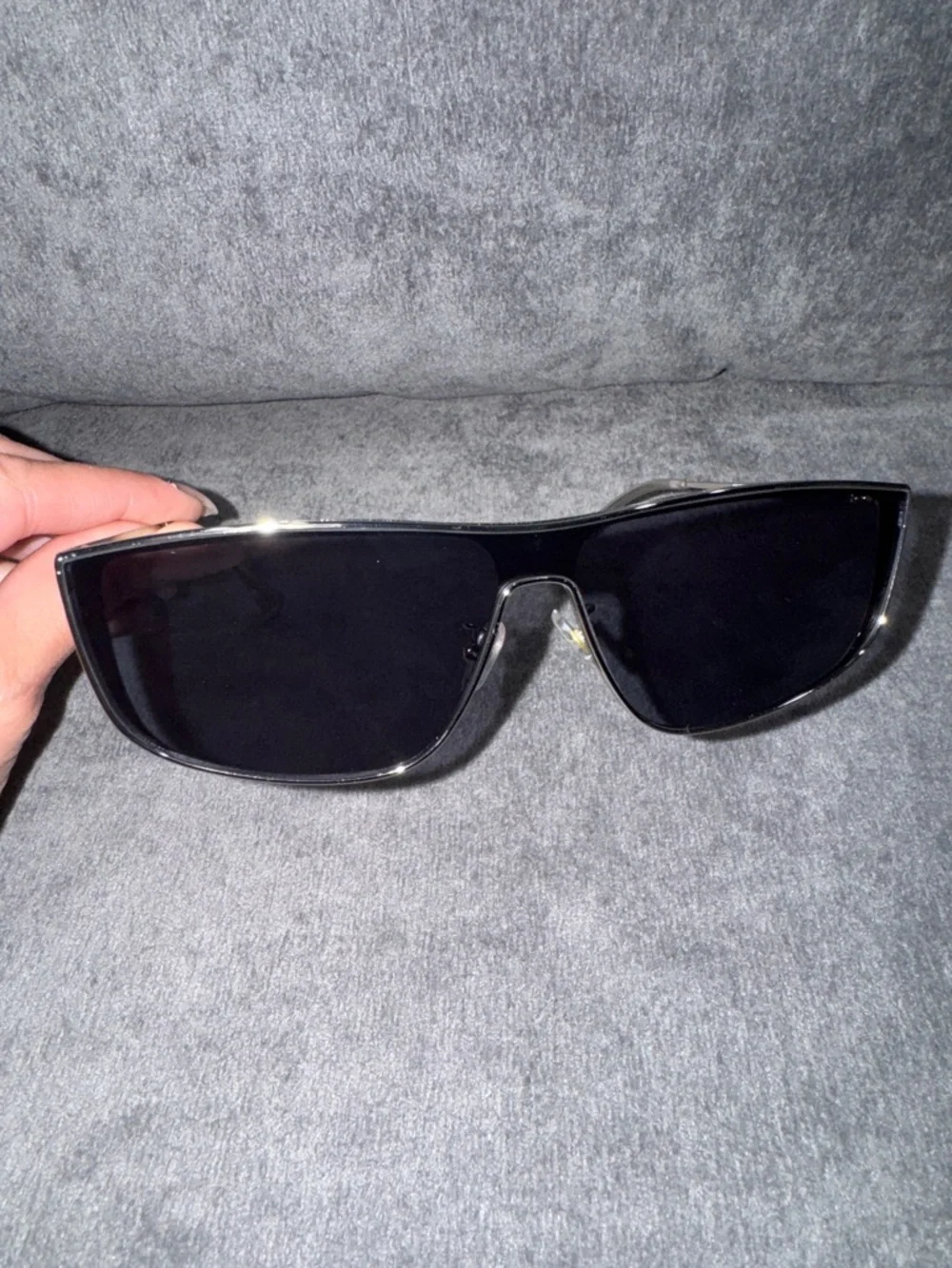 Black & Silver Shield Sunglasses Unisex NIB